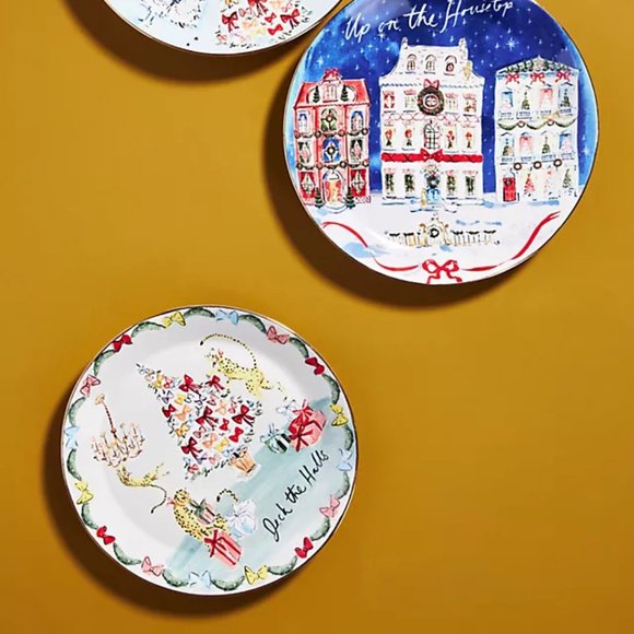 Anthropologie Other - Susannah Garrod 'Tis the Season Plates
